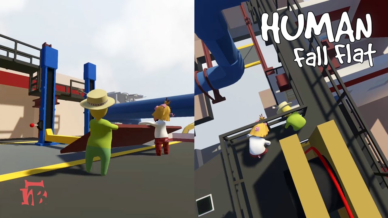Human Fall Flat | Two Players And Split Screen On Demolition Level Shortcut Version - Xbox One