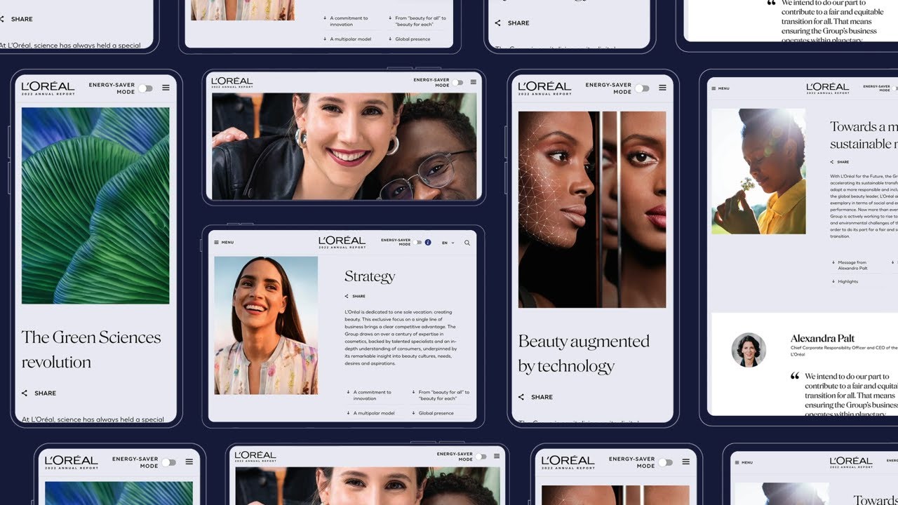 Discover L'Or&eacute;al's eco-designed 2022 Annual Report