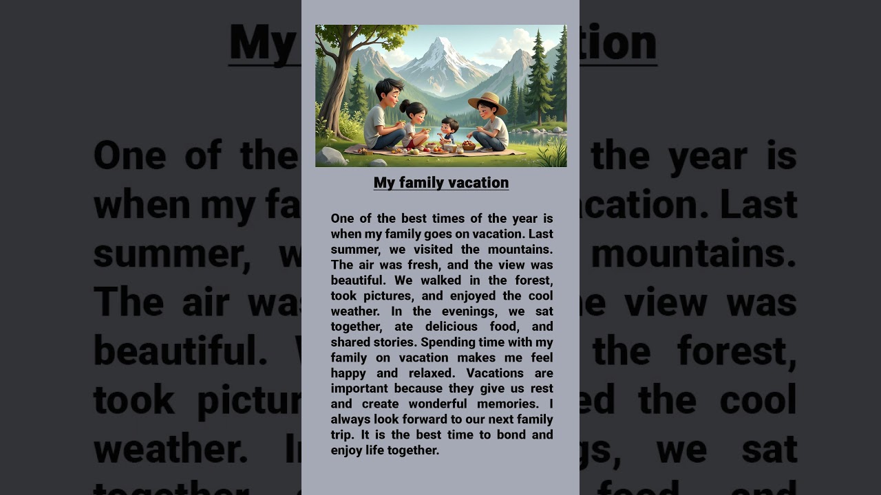 My Family Vacation | English Paragraph for Students #english #learnenglish