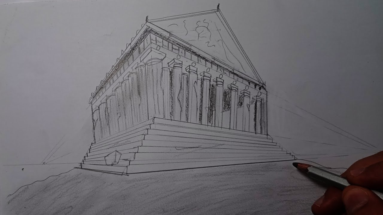 How to Draw The Parthenon Greek Temple: Old and New