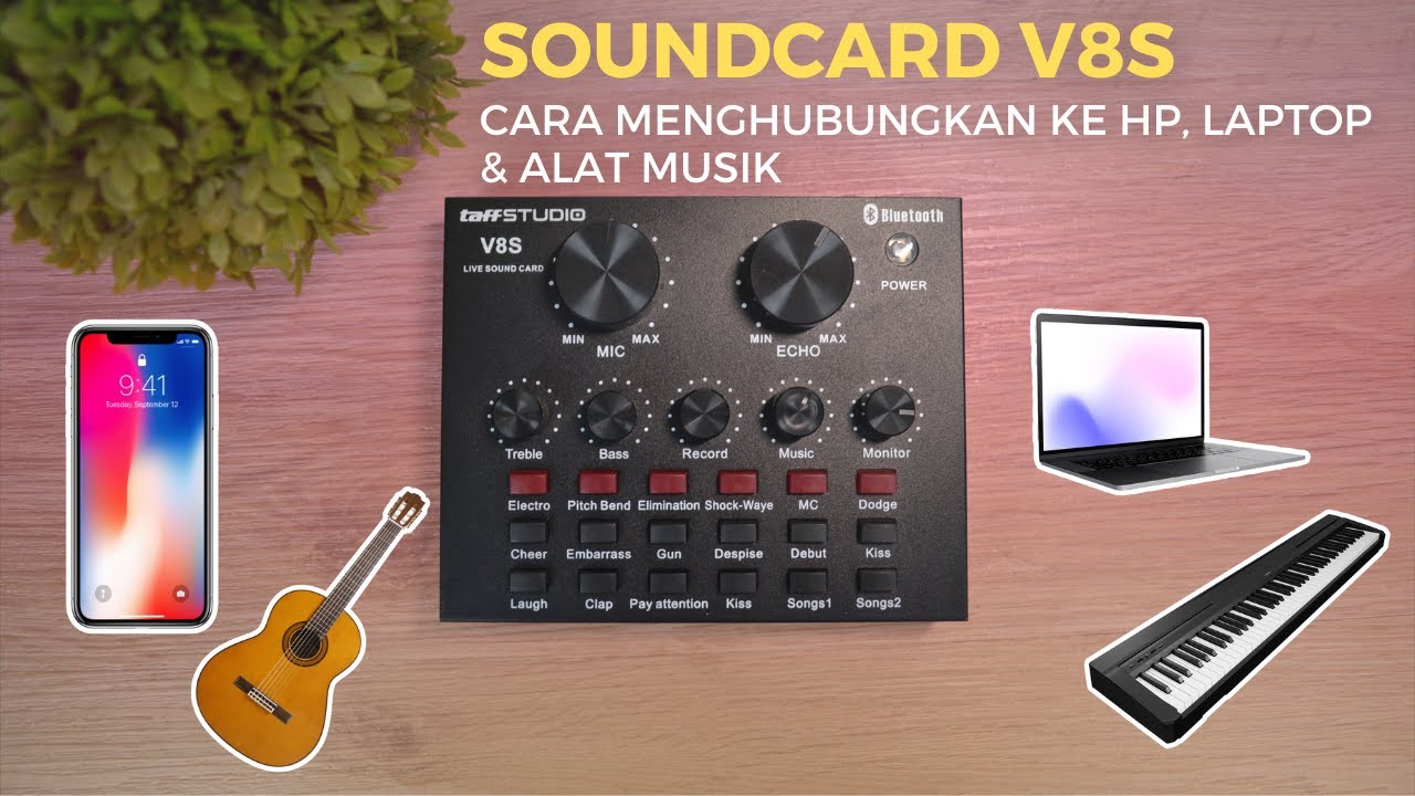 Cara Menghubungkan Soundcard V8 ke HP, PC, dan Alat Musik