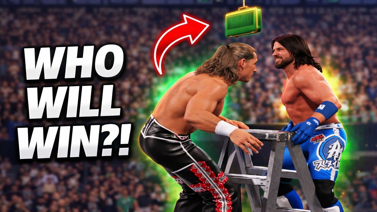 AJ Styles vs Shawn Michaels – Money in the Bank Ladder Match (AI Sim)