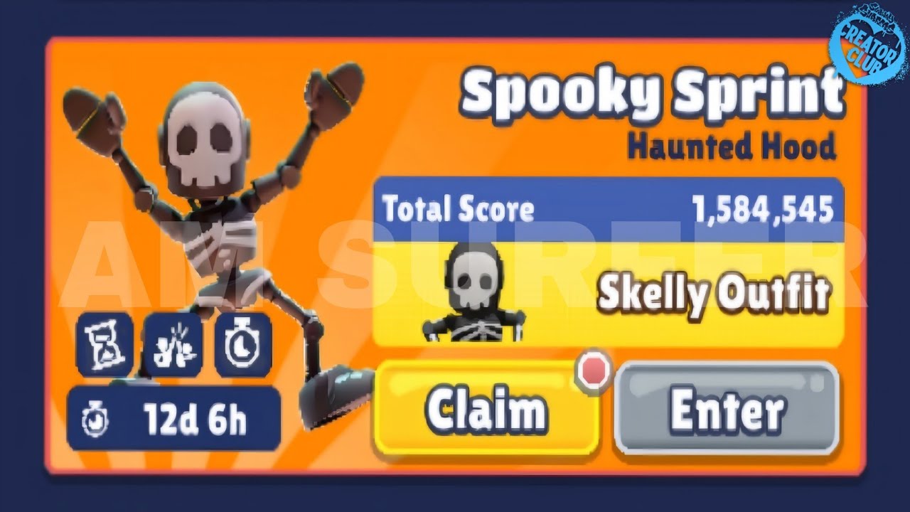 Subway Surfers Spooky Sprint 👻 Challenge : Dummy's Skelly Outfit on Subway Surfers Haunted Hood 2024