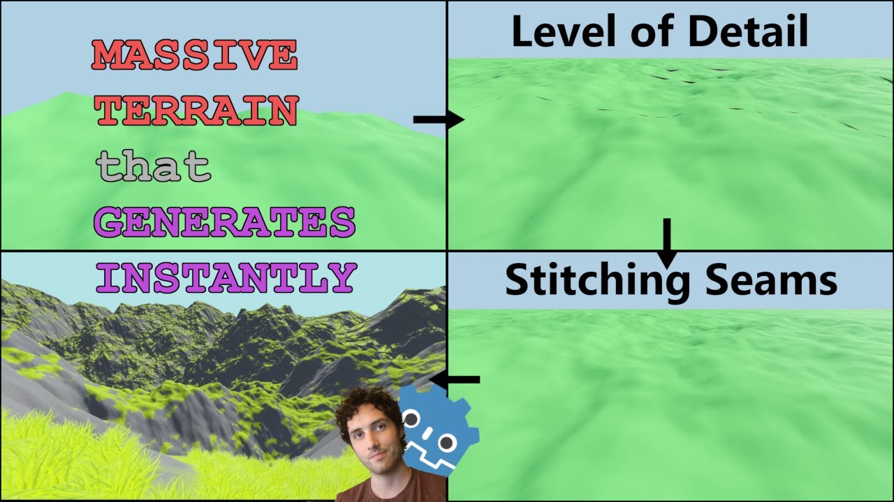 Massive Infinite Terrain that Generates Instantly Part 2: LOD & Mesh Stitching
