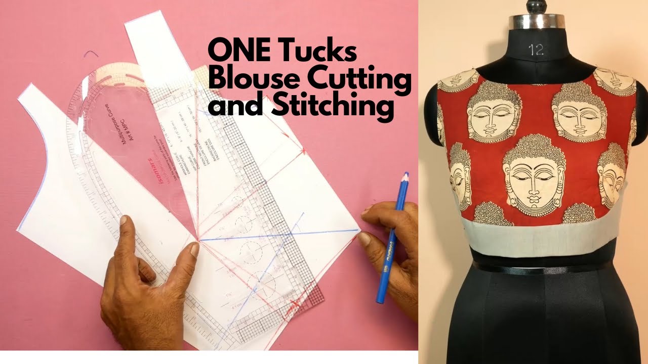 One tucks blouse cutting and stitching how to cut and sew with a waist band | blouse stitching A5