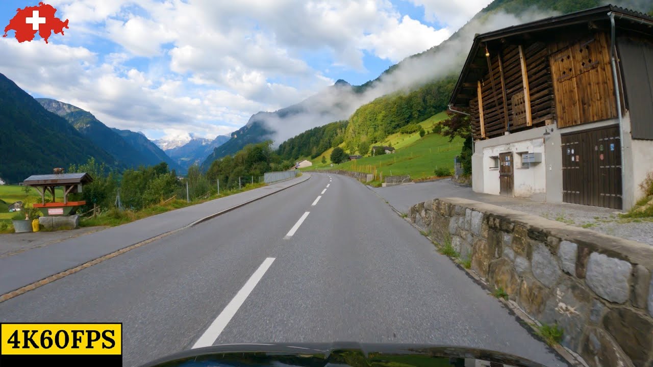 Driving in Switzerland -  N&auml;fels To Linthal - 4K60 Road Trip