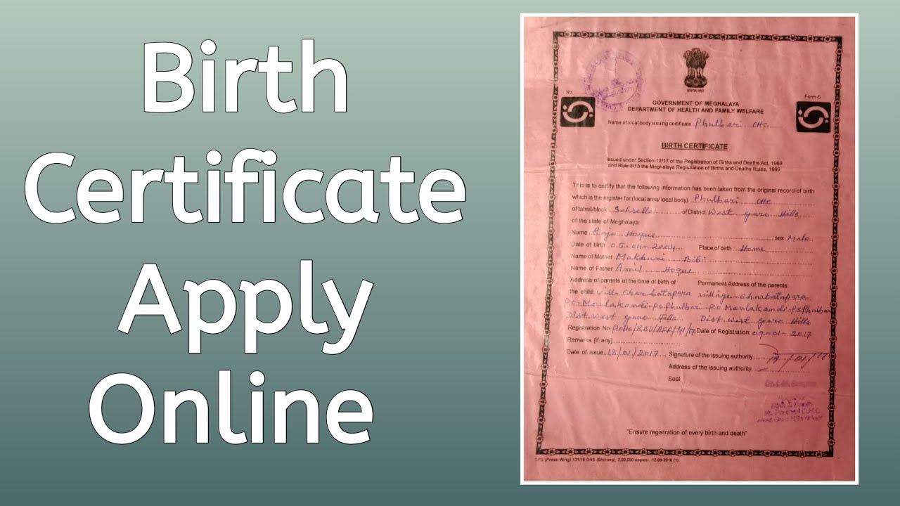 Birth Certificate Online Apply Meghalaya 2023 | Meghalaya Online