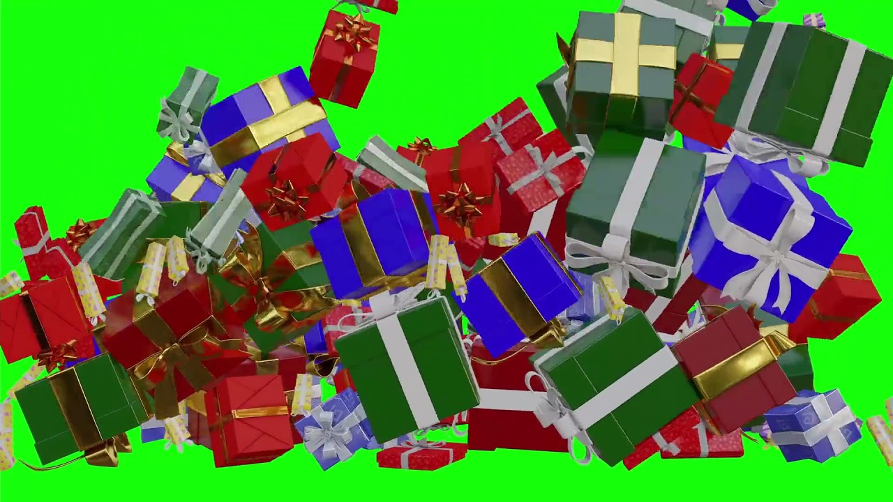 Christmas Animation Gift Box Effect Green Screen / Regalos de Navidad Fondo Verde
