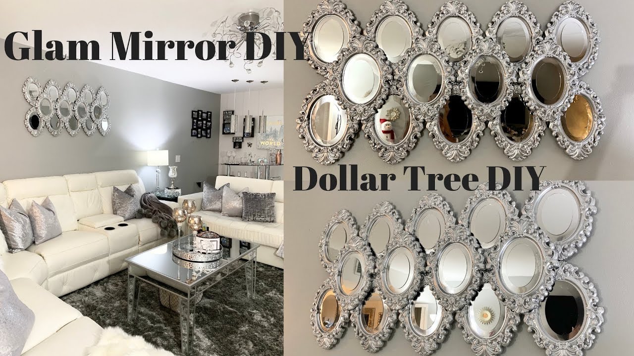 Dollar Tree DIY Mirror Wall Art Best Inexpensive Glam DIY