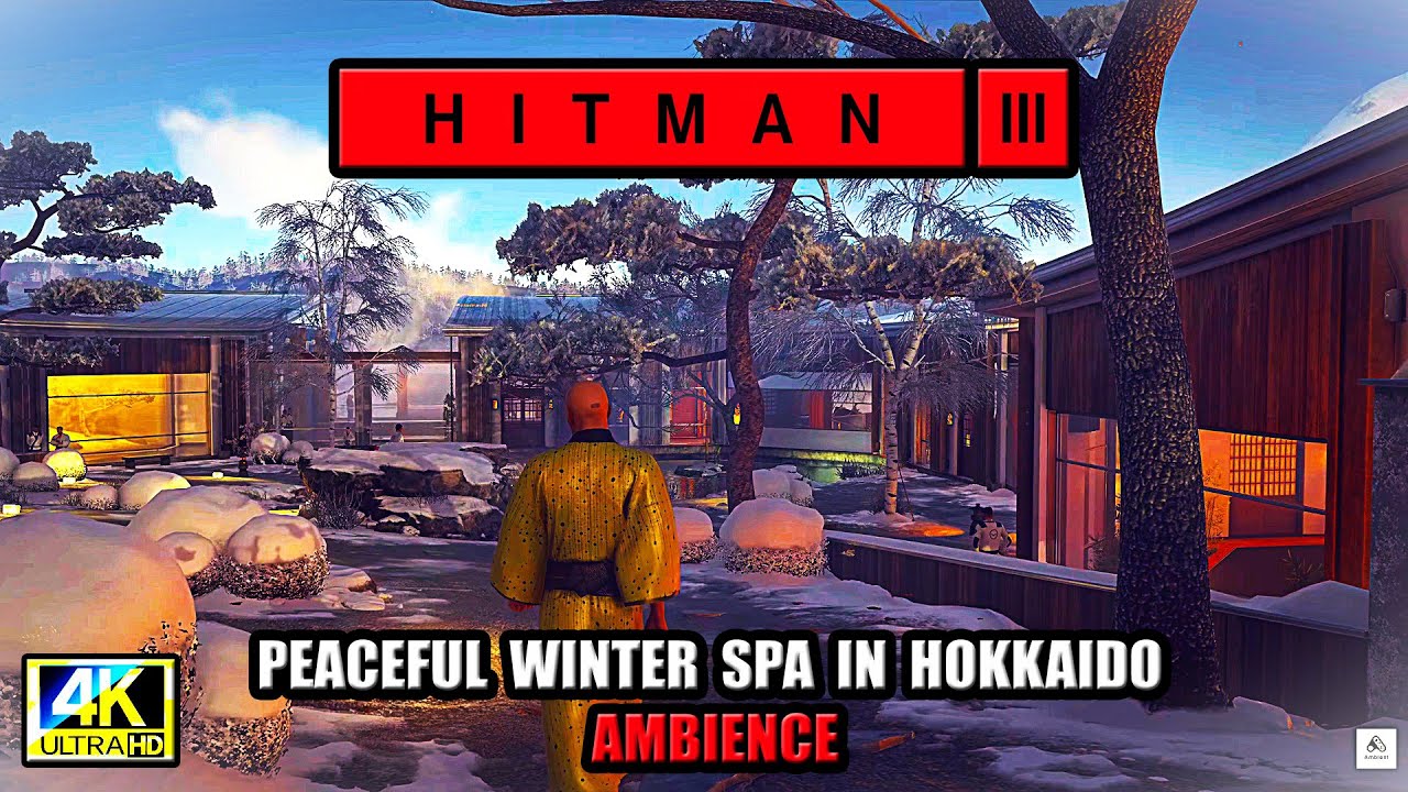 Peaceful Winter Spa in Hokkaido ❄️ | Hitman 3 Snow Ambience