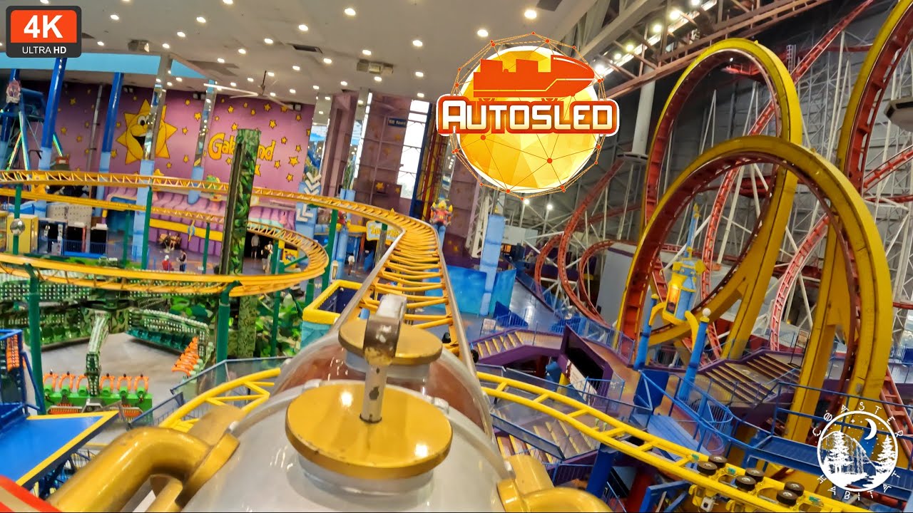 AutoSled Front Seat On Ride POV 4K UHD | Galaxyland Family Coaster by Zierer | West Edmonton Mall