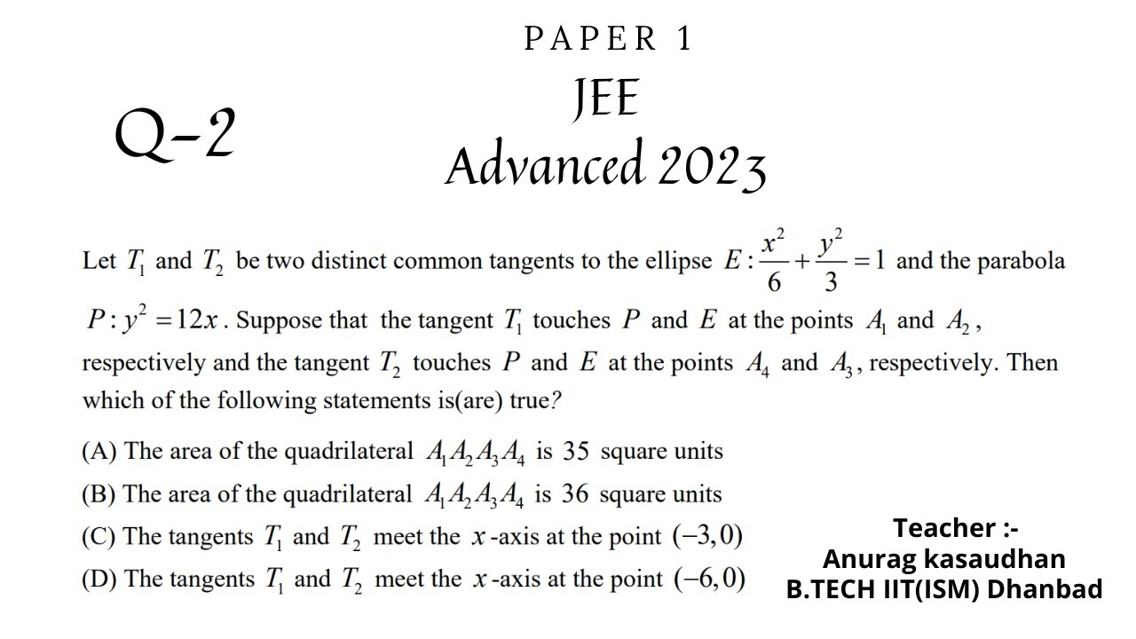 JEE Advanced 2023 Math Paper 1 (Q 2) solution | IIT JEE Maths | #jeeadvanced2023  #projecteducation