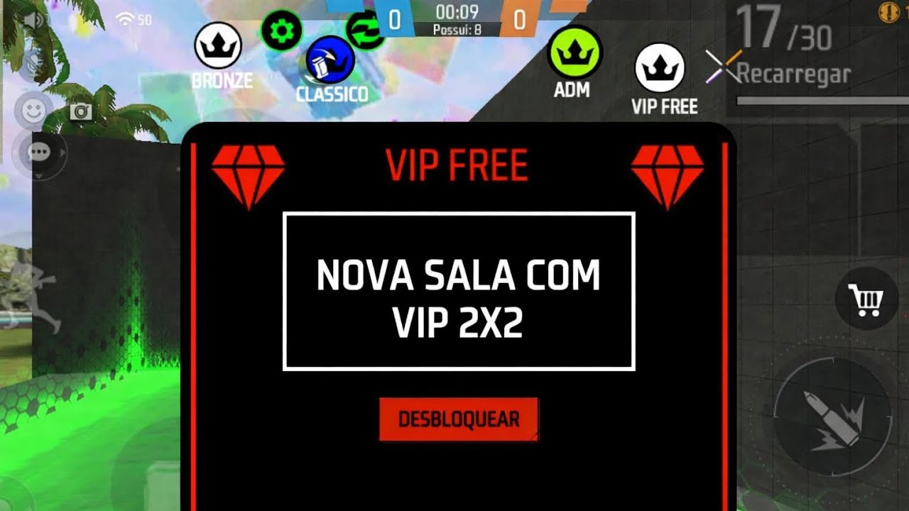 NOVA SALA COM VIP NO FREE FIRE SALINHA SO CAPA COM VIP, SKINS E EMOTES 