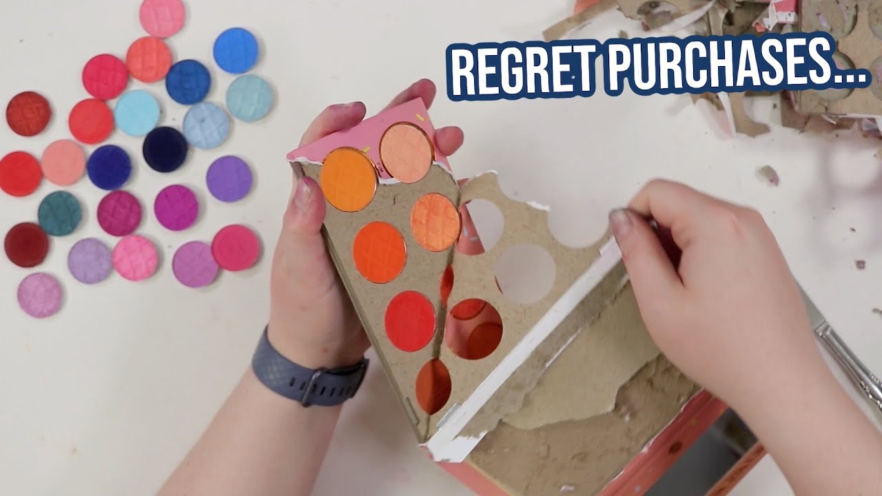Destroying Eyeshadow Palettes I NEVER Use... Regret Palettes into Inspiring Singles!