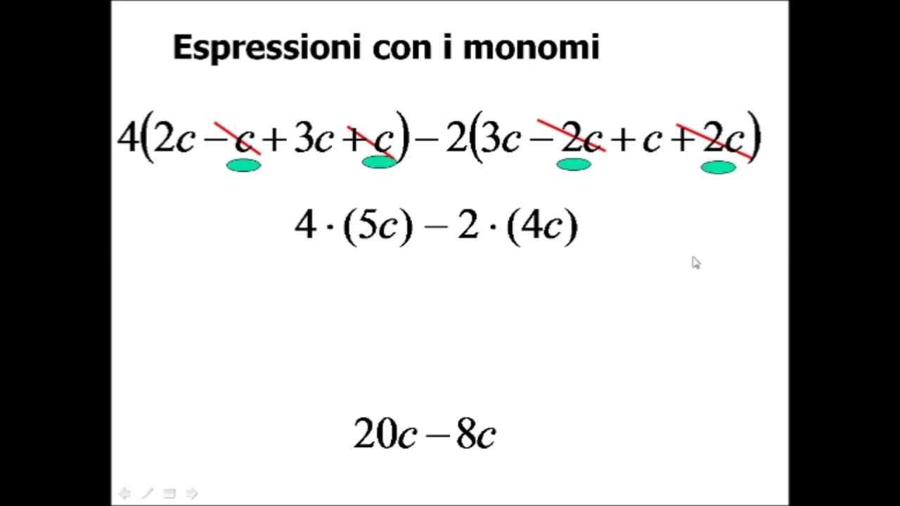 Espressioni con i monomi