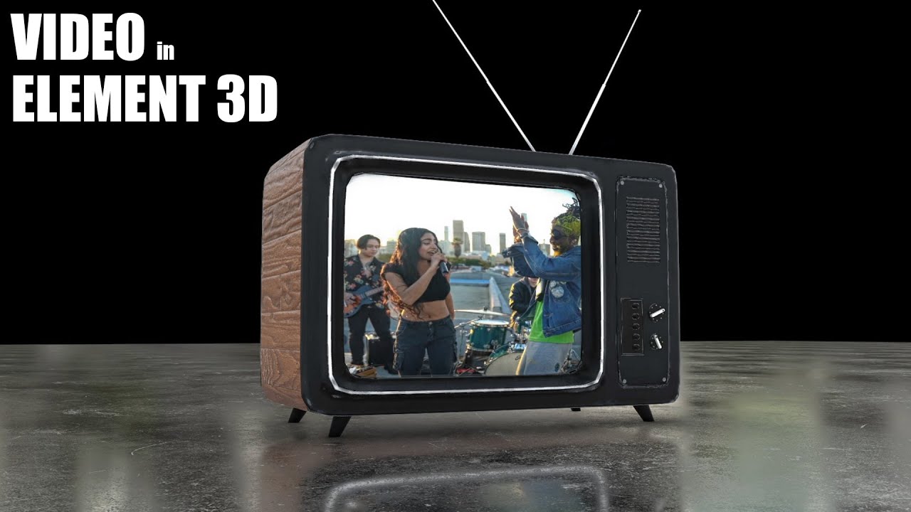 Place video on screen of 3D television screen | Element 3D tutorial | After Effects tutorial