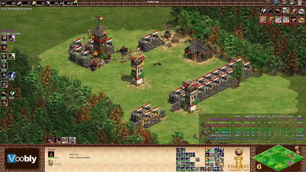 Voobly AOE2 1.6: BF Lord, командная игра 4 на 4