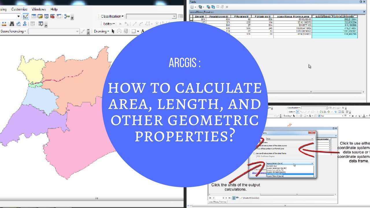 ARCGIS : How to calculate area, length, and other geometric properties?