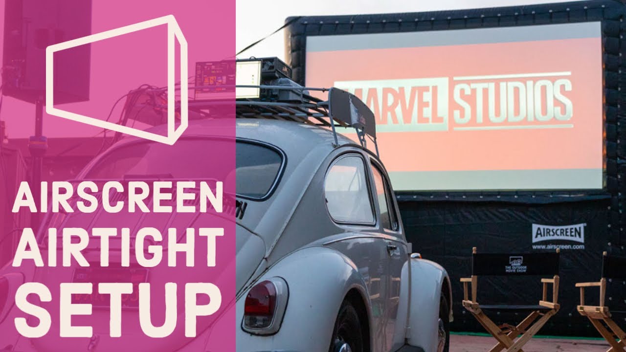 Setting up and using a AIRSCREEN airtight, the silent Inflatable Outdoor Movie Screen