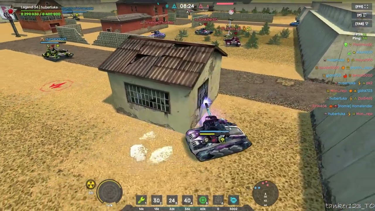 Tanki Online Railgun Legacy Skin Hyperspace rounds Augment and Hornet gameplay no commentary