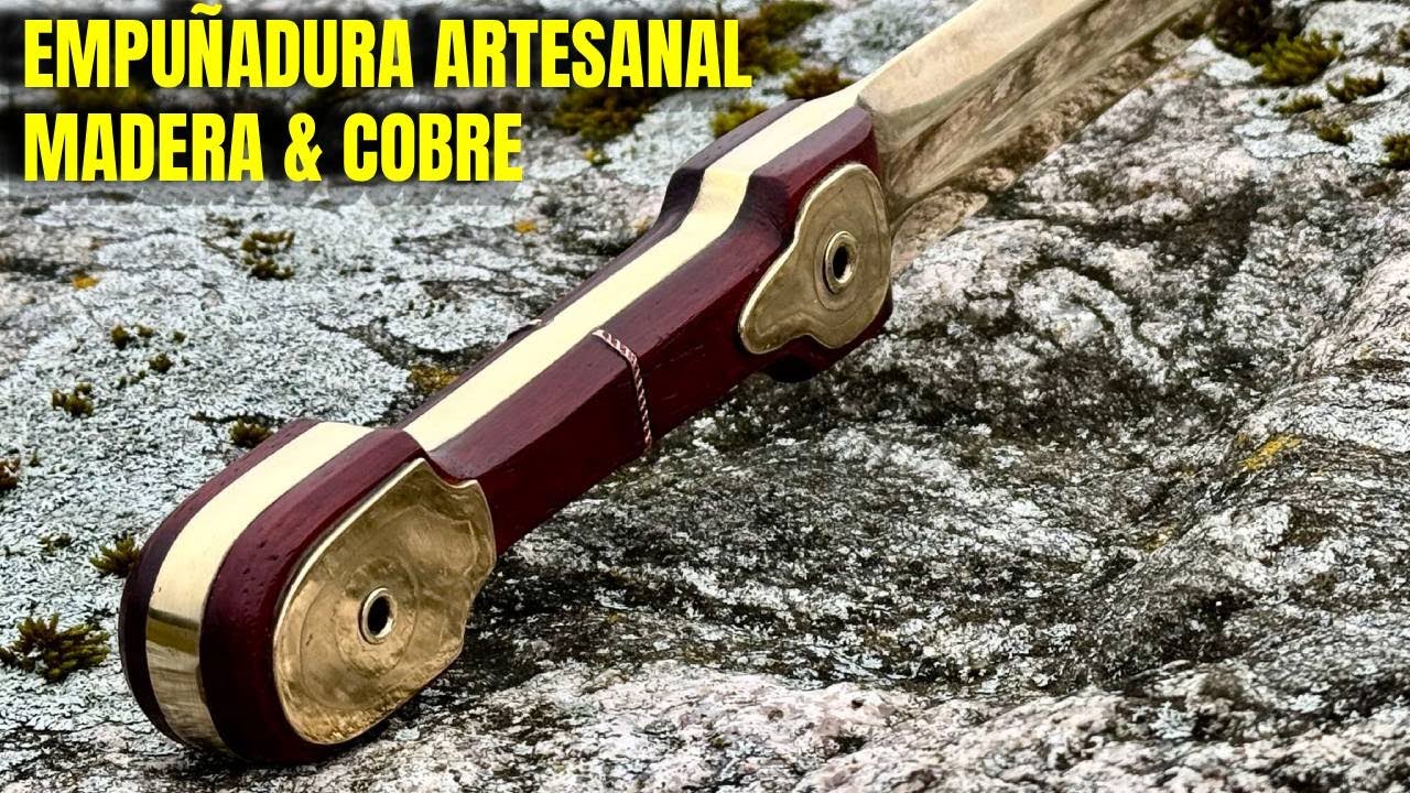 Рукоять для бронзового меча: дерево Padauk и медные декоративные элементы | Полный процесс