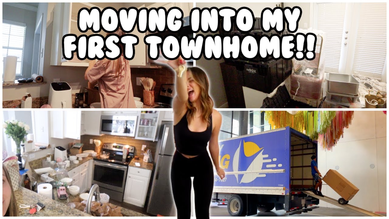MOVING INTO MY FIRST TOWNHOME! | Unpacking, Moving Day, Organizing + more