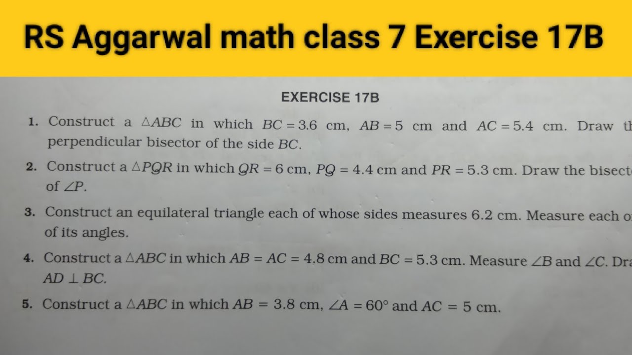 RS Aggarwal math class 7 exercise 17B ।। Class 7 exercise 17B RS Aggarwal math solution