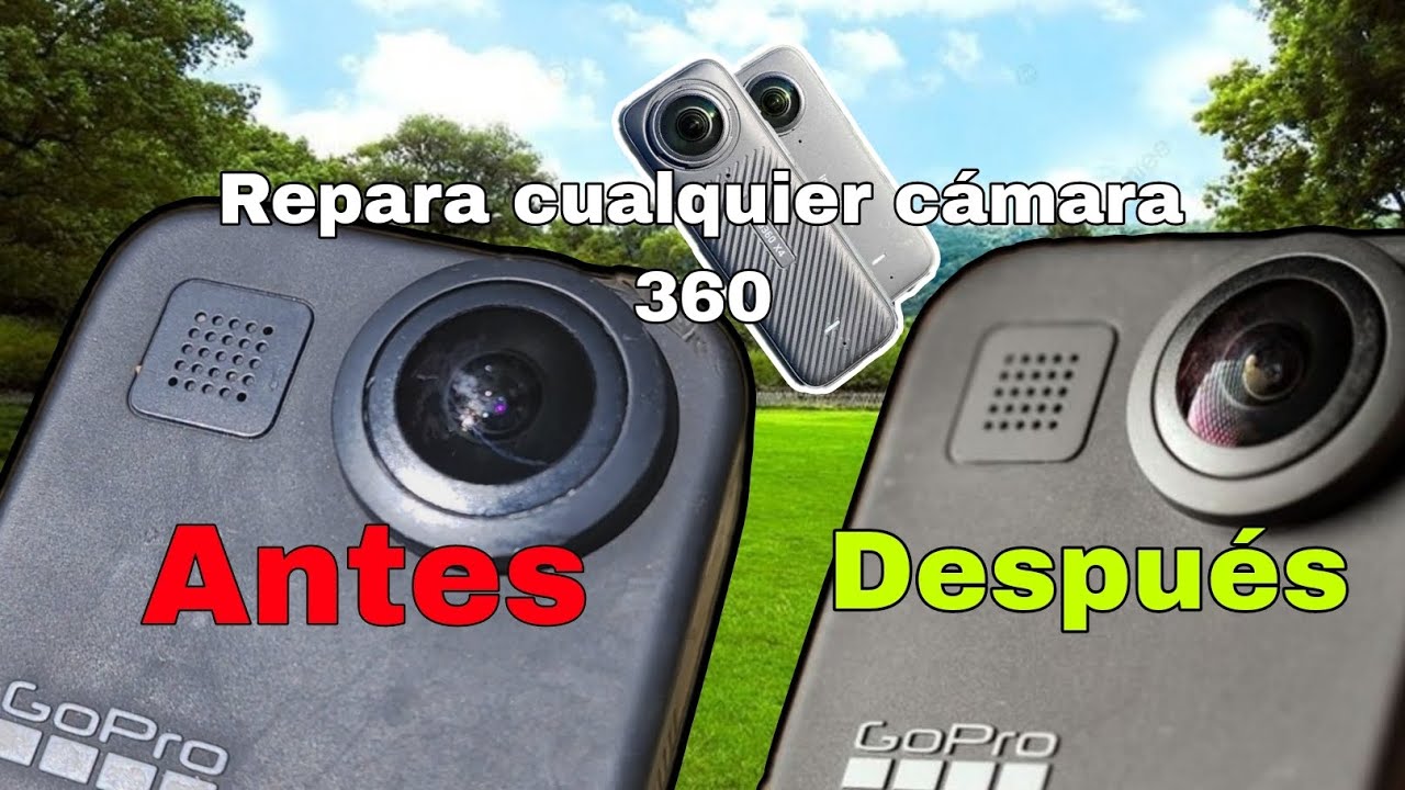 Como reparar lente de cámara rayado, pulir Gopro max 360, insta 360