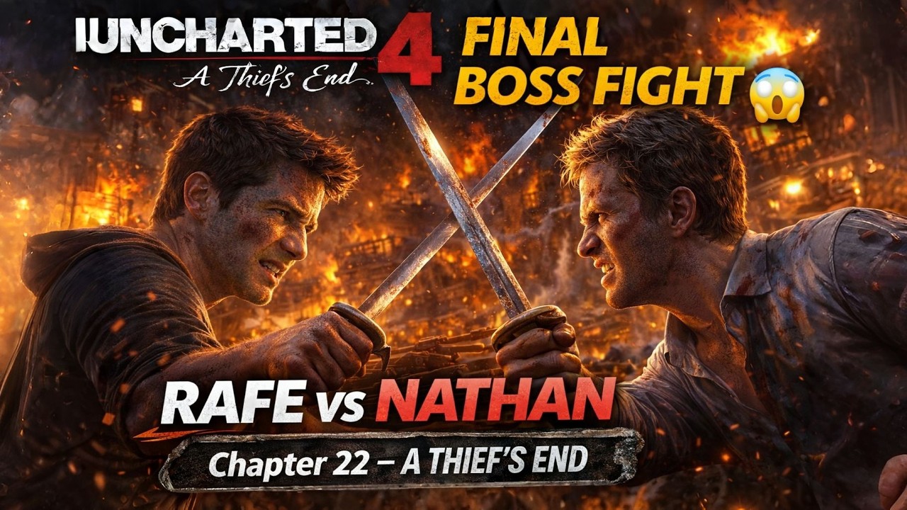 Uncharted 4 FINAL BOSS Fight – Rafe vs Nathan | Chapter 22 A Thief’s End (4K Gameplay)