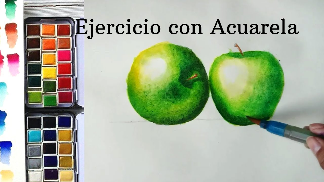 🎨Como Pintar Manzanas con Acuarela. 🔥ARTE CON ACUARELAS -Watercolor Painting