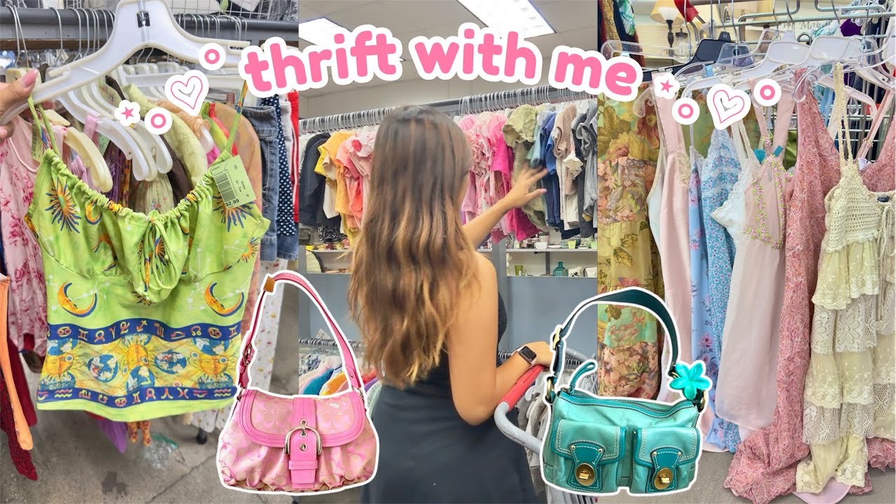thrifting y2k gems ✧˚ ༘ ⋆｡♡˚ fairy dresses, 90s camis, lots of micro mini shorts 