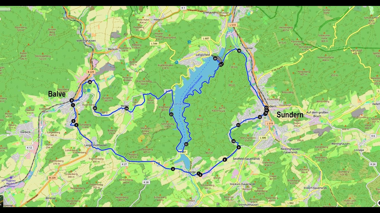 42 km, große Sorpesee-Runde vorbei an Luisenhütte...