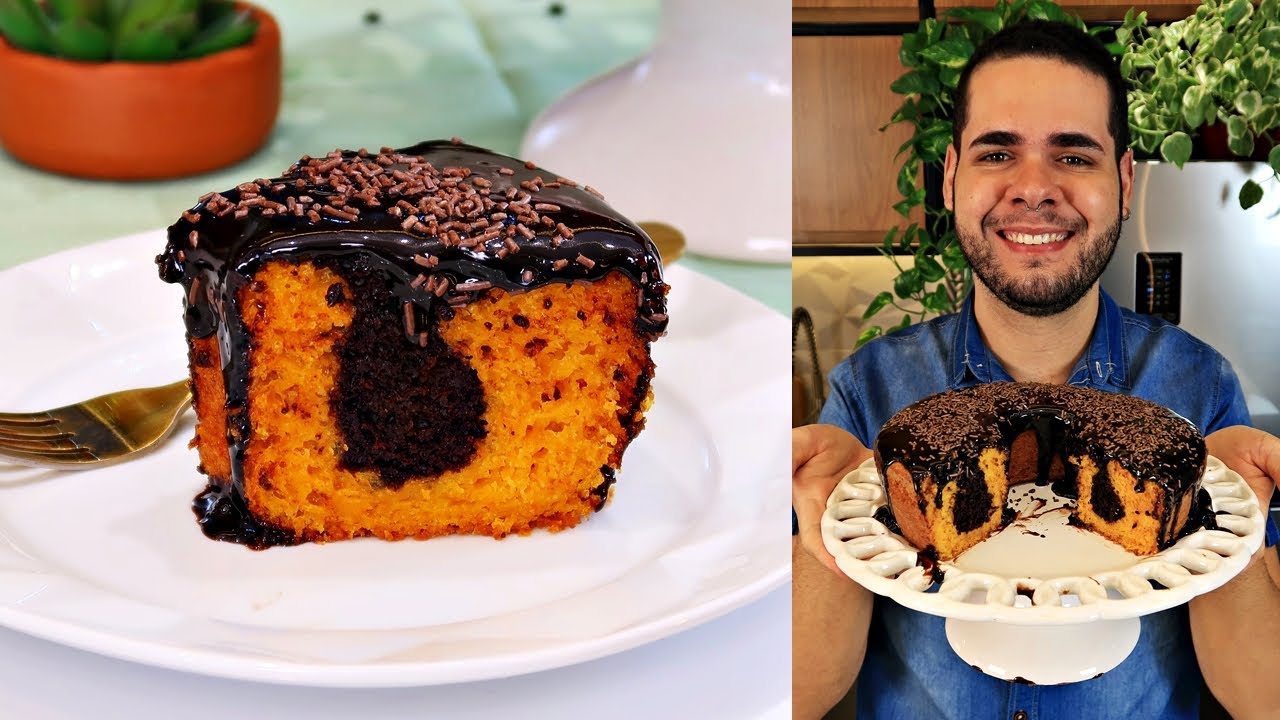 BOLO DE CENOURA MESCLADO SUPER FOFINHO E FÁCIL DE FAZER
