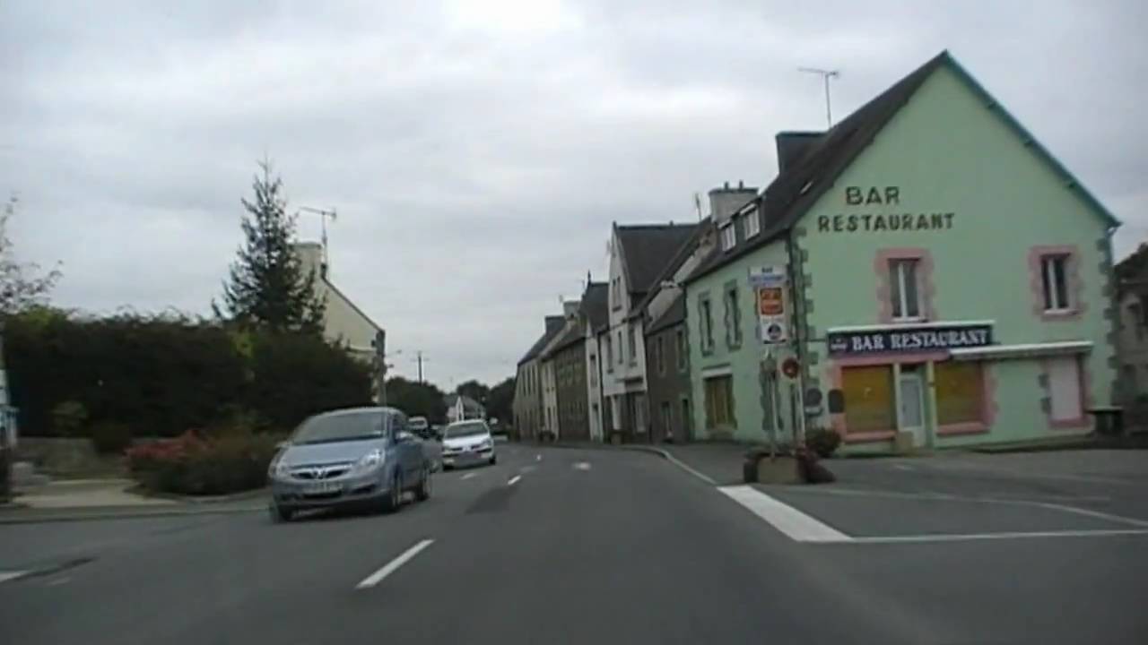 Driving Through Plounévez-Quintin On The D790, Côtes D'Armor, Brittany, France 16th October 2009