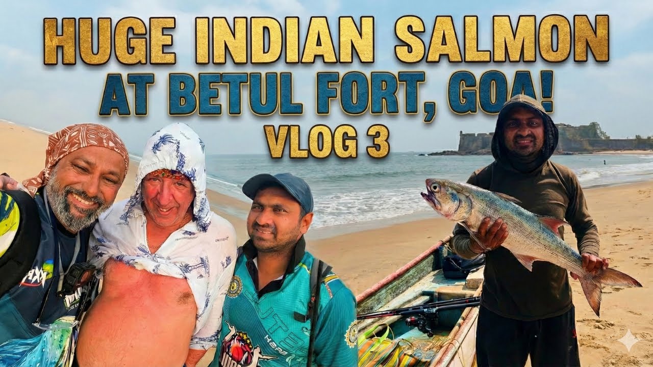 HUGE Indian Salmon Caught at Betul Fort Beach | Epic Fishing in Goa 🎣 #youtube #goa
