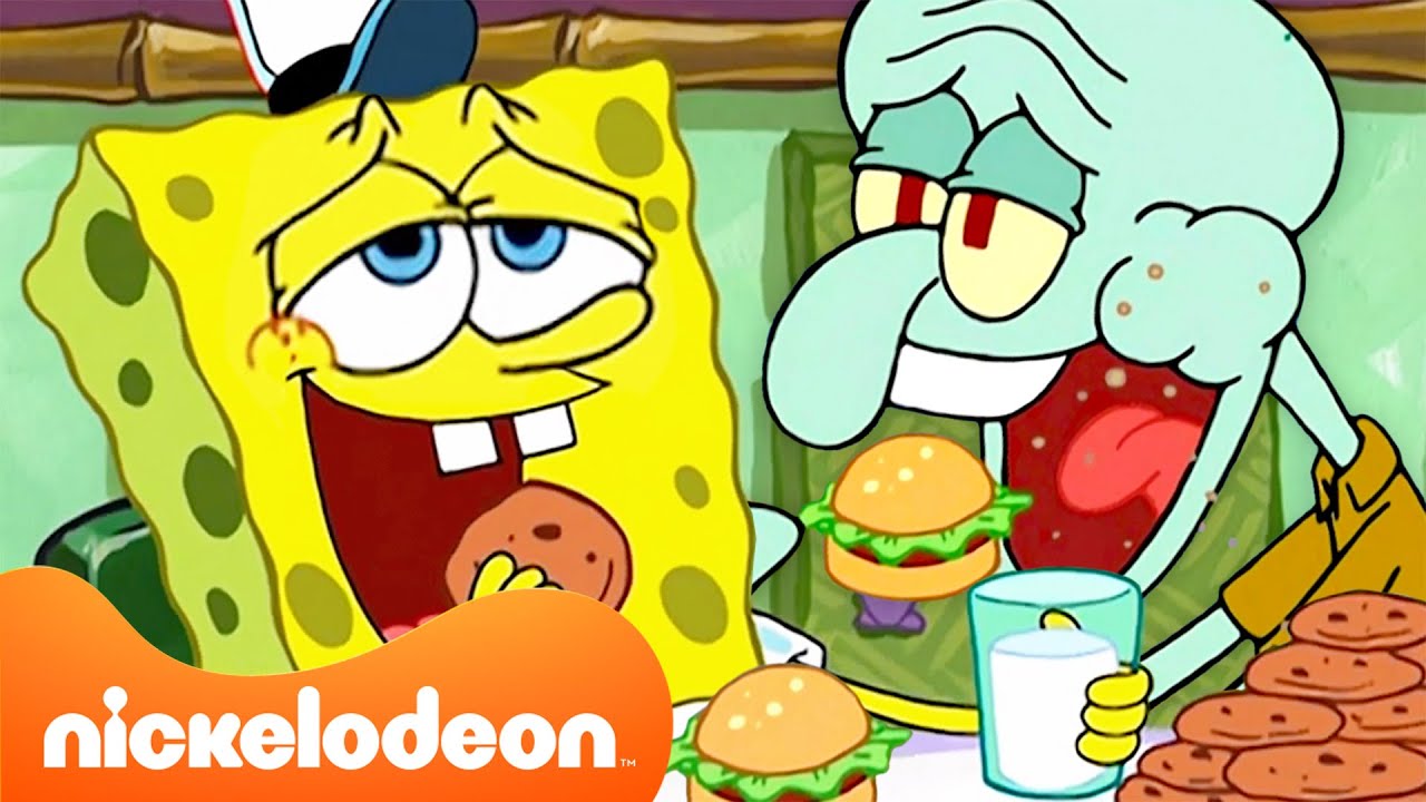 Губка Боб | Самые вкусные моменты Спанч Боба из сезонов 1–4 🍔 | Nickelodeon Cyrillic