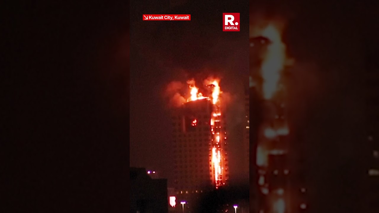 High Rise Engulfed in Flames in Kuwait Amid Iranian Drone Attacks