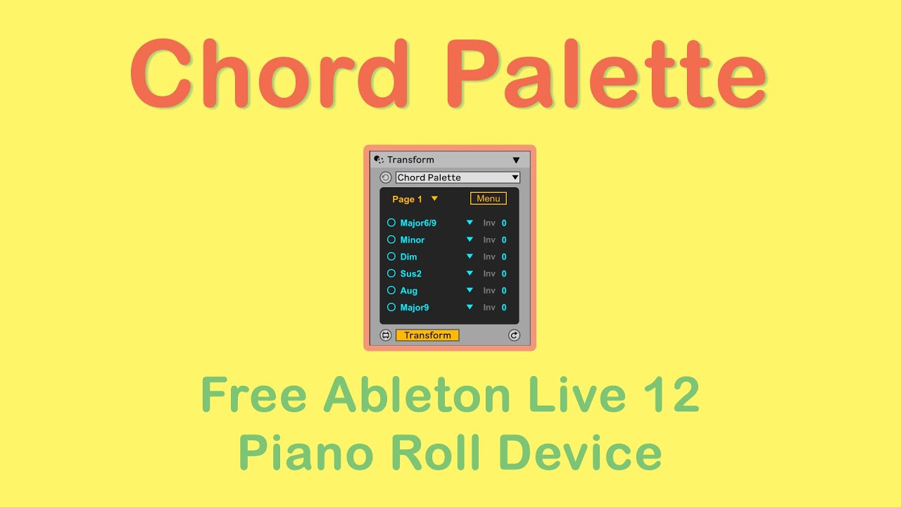 Chord Palette - Free Ableton MIDI Transform Device