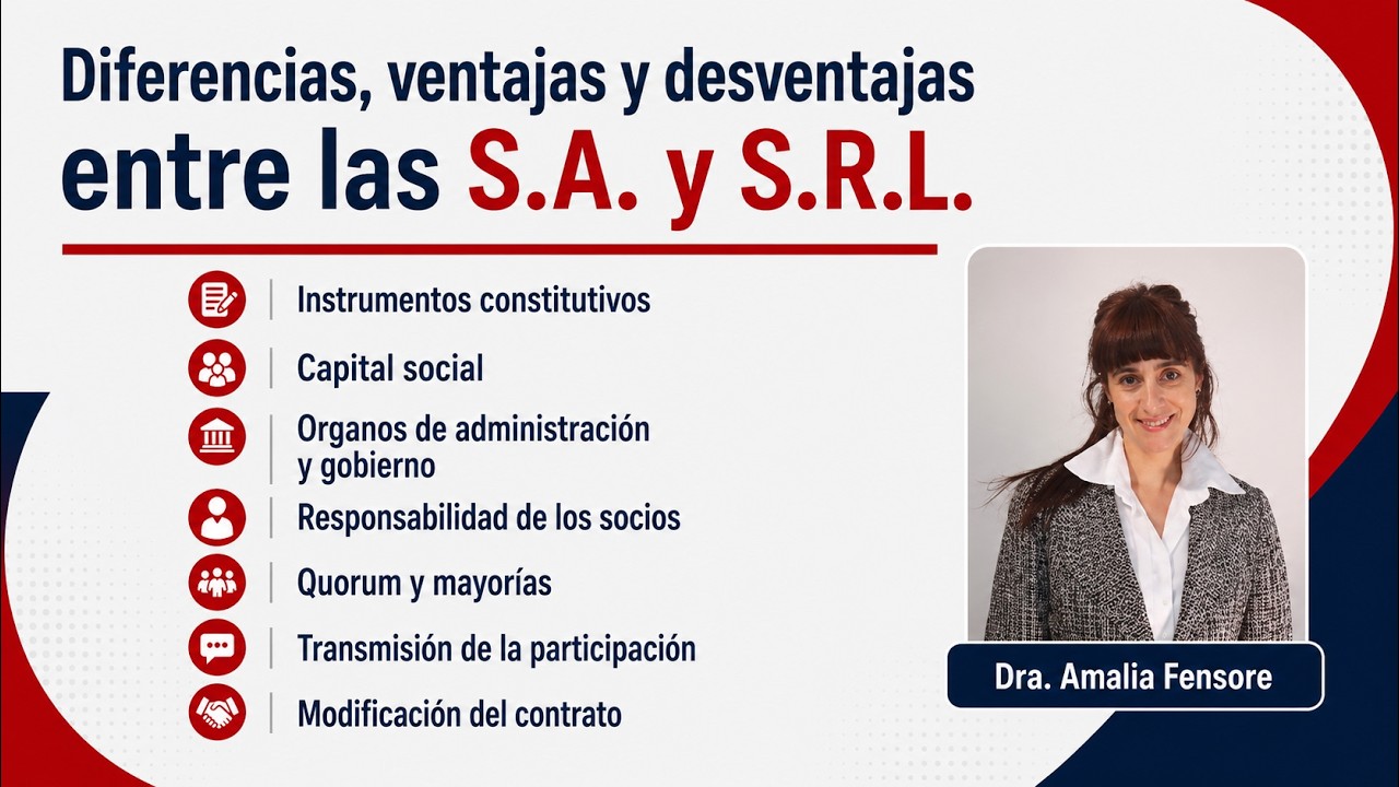 Diferencias entre Sociedad Anónima S.A.(SA) y una Sociedad de Responsabilidad Limitada S.R.L. (SRL)
