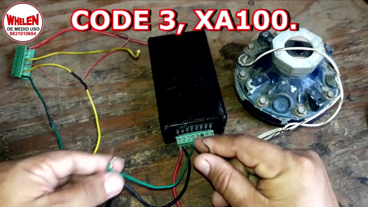SIRENA PARA MOTO CODE3, XA100. CONEXION, FUNCIONAMIENTO Y SONIDOS.
