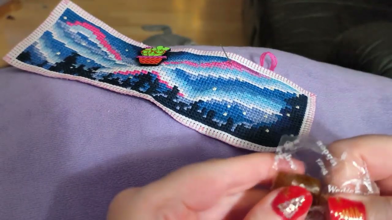 Relaxing cross stitch with me - celestial bookmark 4- part 2