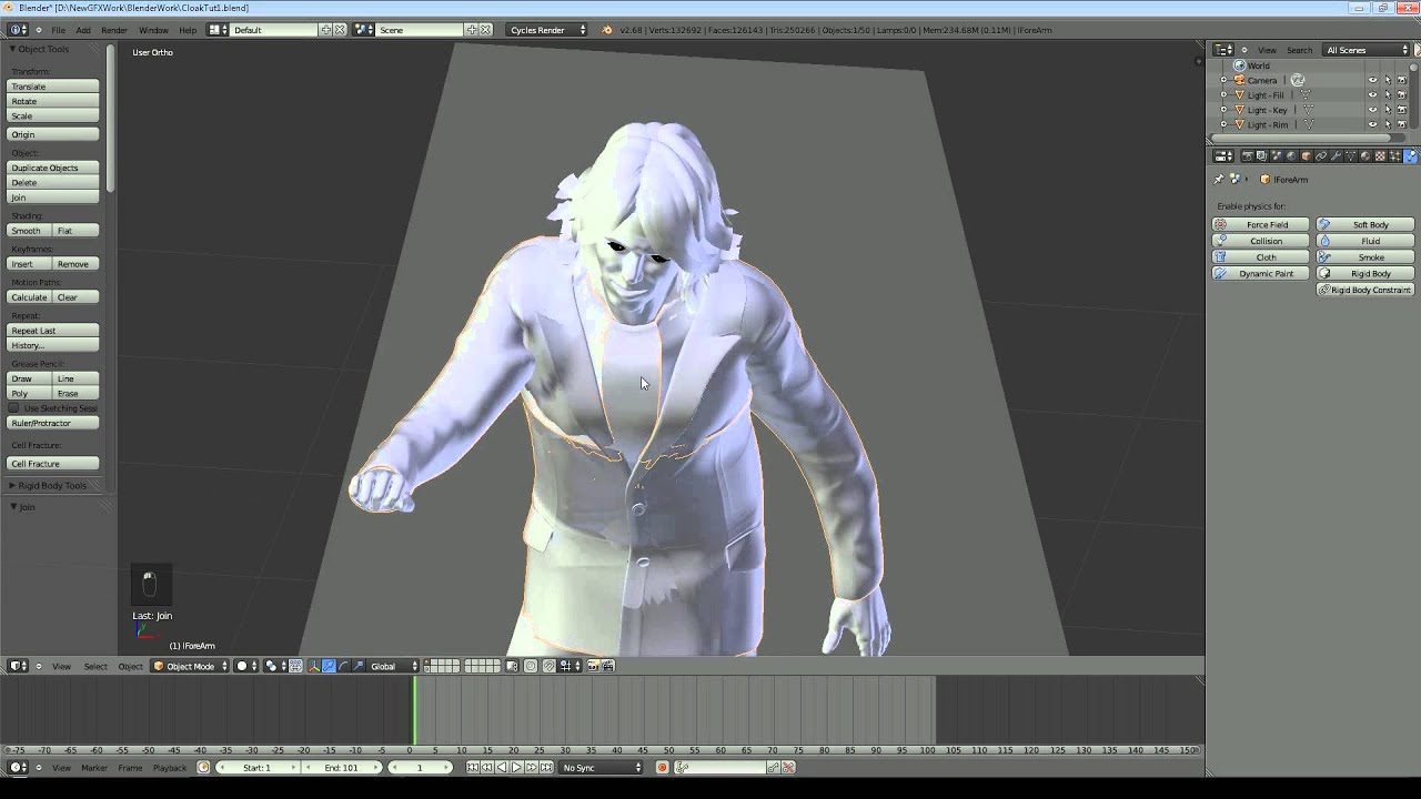 Blender 2.68 Tutorial - Make a Cloak with Cloth Simulation