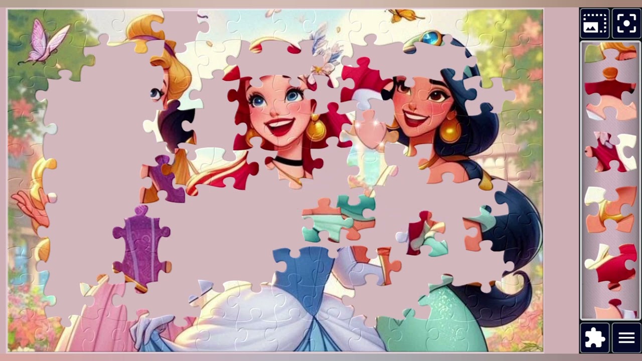 Three Disney princesses,Cinderella,Ariel and jasmine👑👑👑🎀🌈✨️🪄//jigsaw puzzles🧩//puzzles Art🧩🧩//