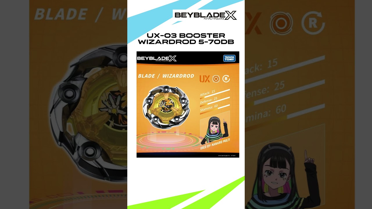 [BEYBLADE X Produk BEY Baharu] - UX-03 BOOSTER WIZARDROD 5-70DB