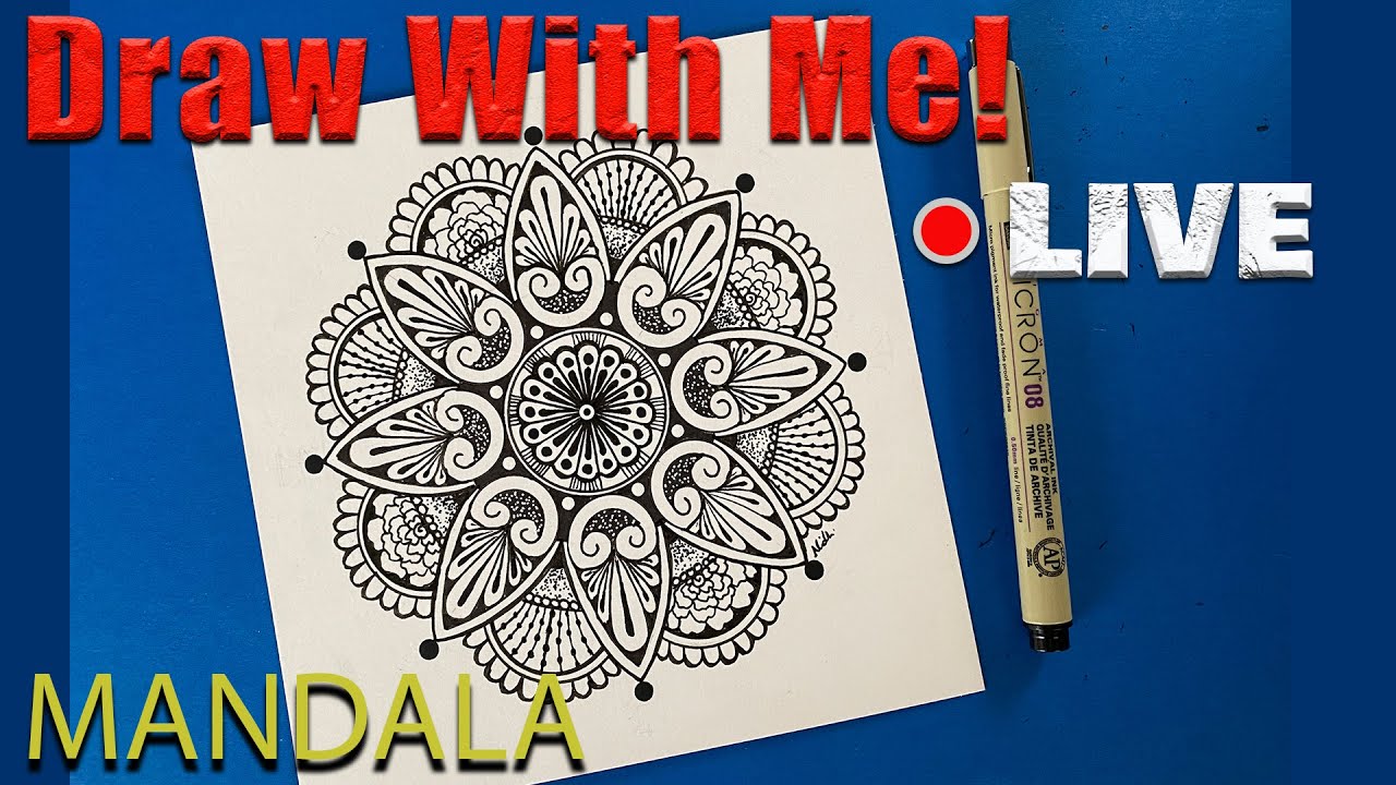 MANDALA Art -  Draw Along - MandalaNPA 008 - With Very Easy Steps