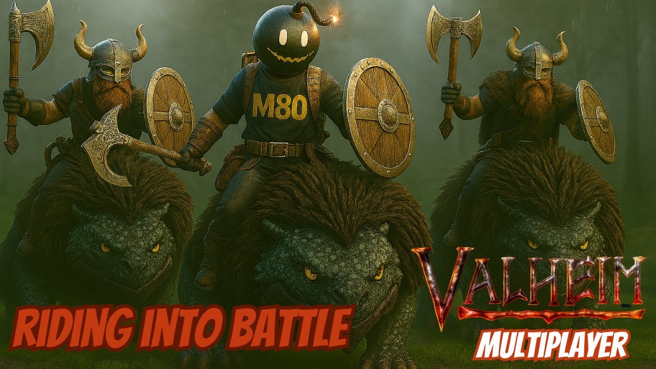 VALHEIM MULTIPLAYER RIDING INTO BATTLE!