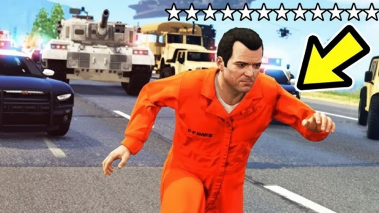 🔴 מה יקרה אם ננסה לברוח מ 12 כוכבי משטרה ב GTA V?! (בורחים מכל הצבא במשחק?!)