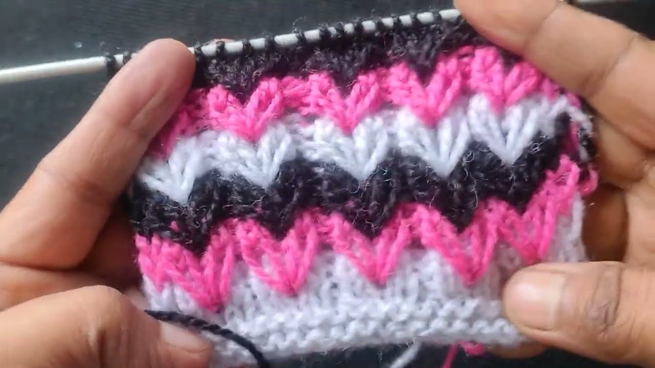 दो रंग का स्वेटर डिजाइन|Easy And Beautiful Two Colour Knitting Pattern/Bunai Design #crochet 