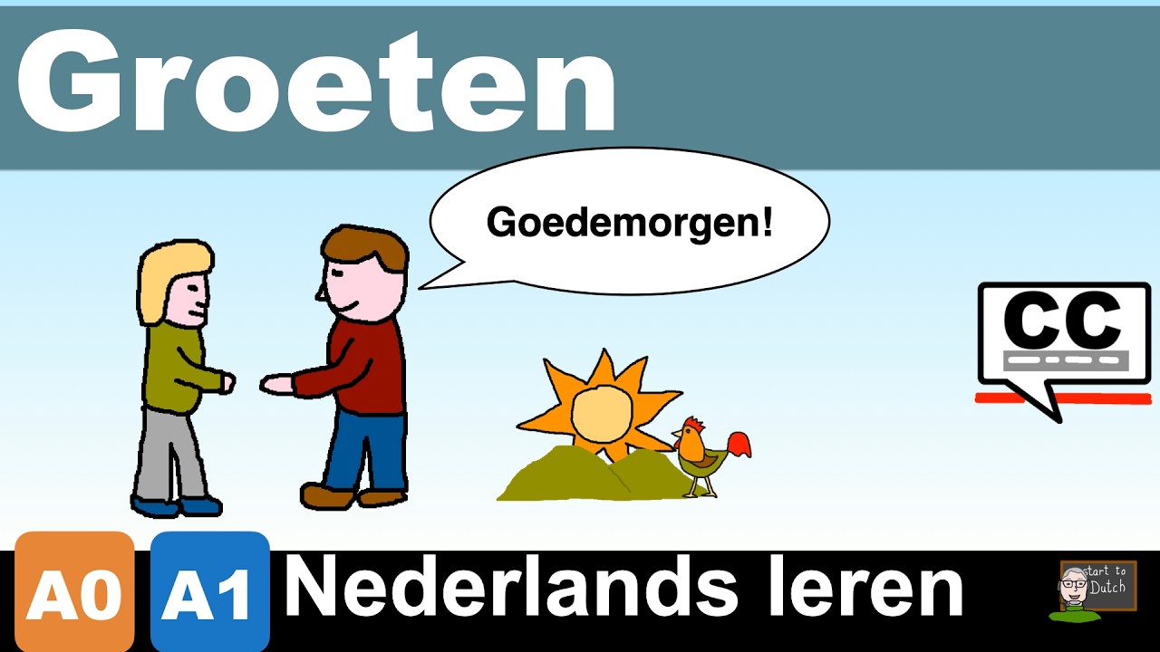 NT2 A1 1.01 Groeten: Welkom! Goedemorgen! A0 Les Nederlands leren Dutch BEGINNERS Dutch Greetings