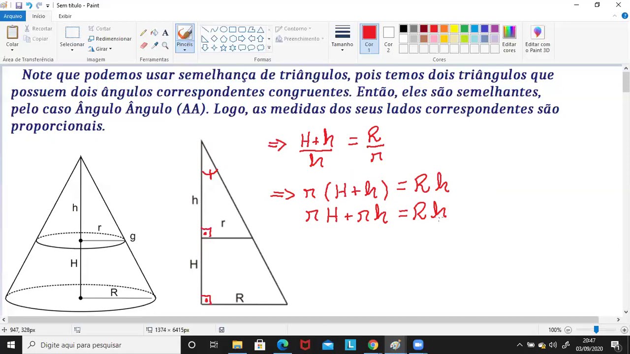Demonstração da Fórmula do Volume de Tronco de Cone